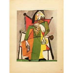 1943 After Picasso "Woman Seated in an Armchair", First Edition Parisian Offset Lithograph