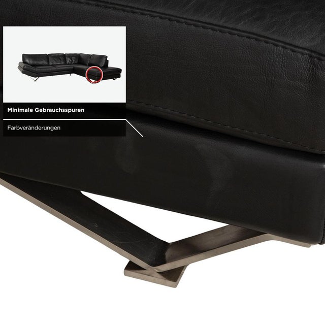 Animal Skin Relevé Corner Sofa in Black Leather from Natuzzi For Sale - Image 7 of 17