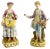 Dresden Style Hand-Painted Porcelain Figures, 1980s, Set of 2 For Sale