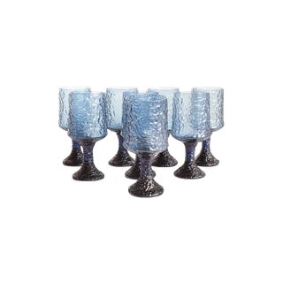 Vintage Lenox Blue Crystal Goblets - Set of 8 For Sale
