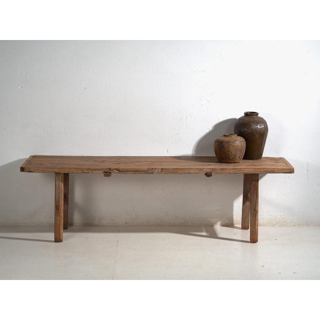 Long Antique Chinese Shandong Bench Table in Wood For Sale - Image 10 of 12
