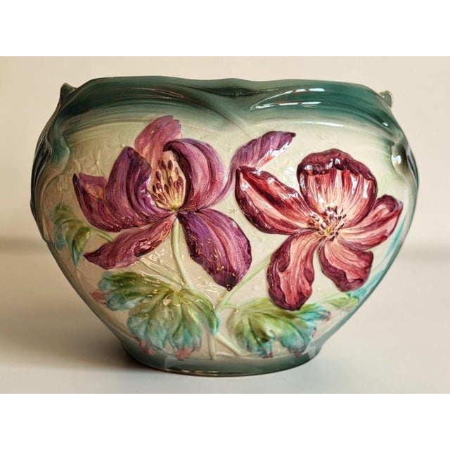 19th Century Art Nouveau Earthenware Cachepot from Longchamp, 1890s For Sale - Image 5 of 12