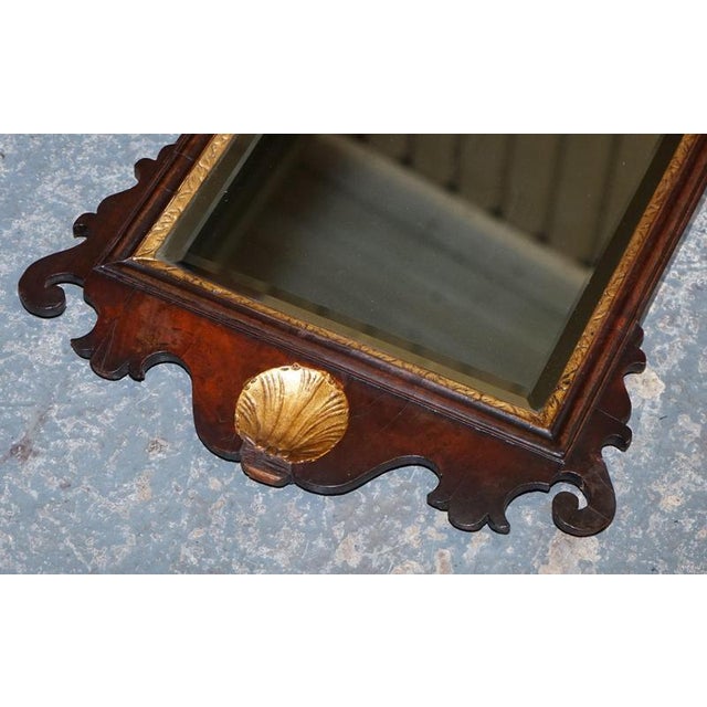 Antique Chippendale Giltwood Wall Mirror with Phoenix, 1760s For Sale - Image 3 of 15