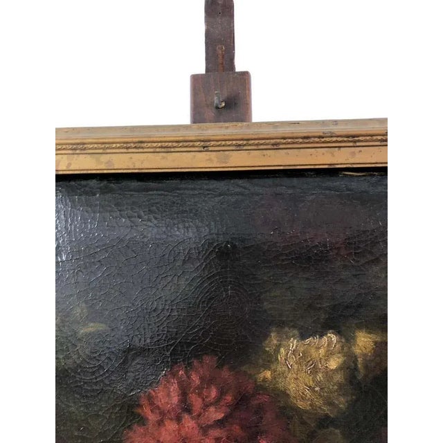 Bouquet of Carnations and Fruit Still Life, 19th Century For Sale - Image 11 of 14