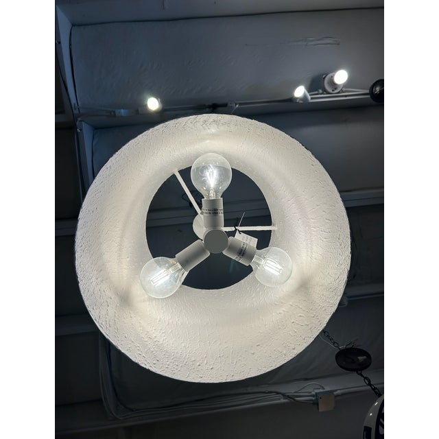 Metal Shade With White Plaster Finish For Sale - Image 9 of 11