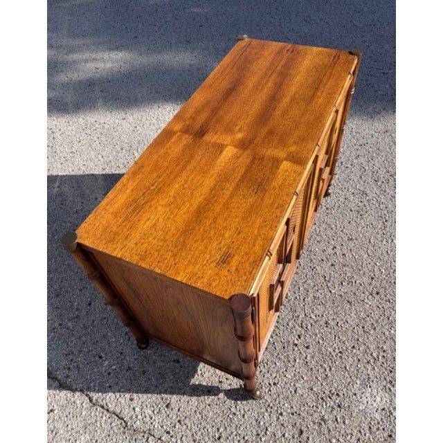 Mid Century Stanley Faux Bamboo Rolling Server For Sale In Tampa - Image 6 of 11