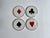 Classic Set of Four Restoration Hardware "Ace" cork backed Ceramic Tile Coasters. Featuring durable, circular White...