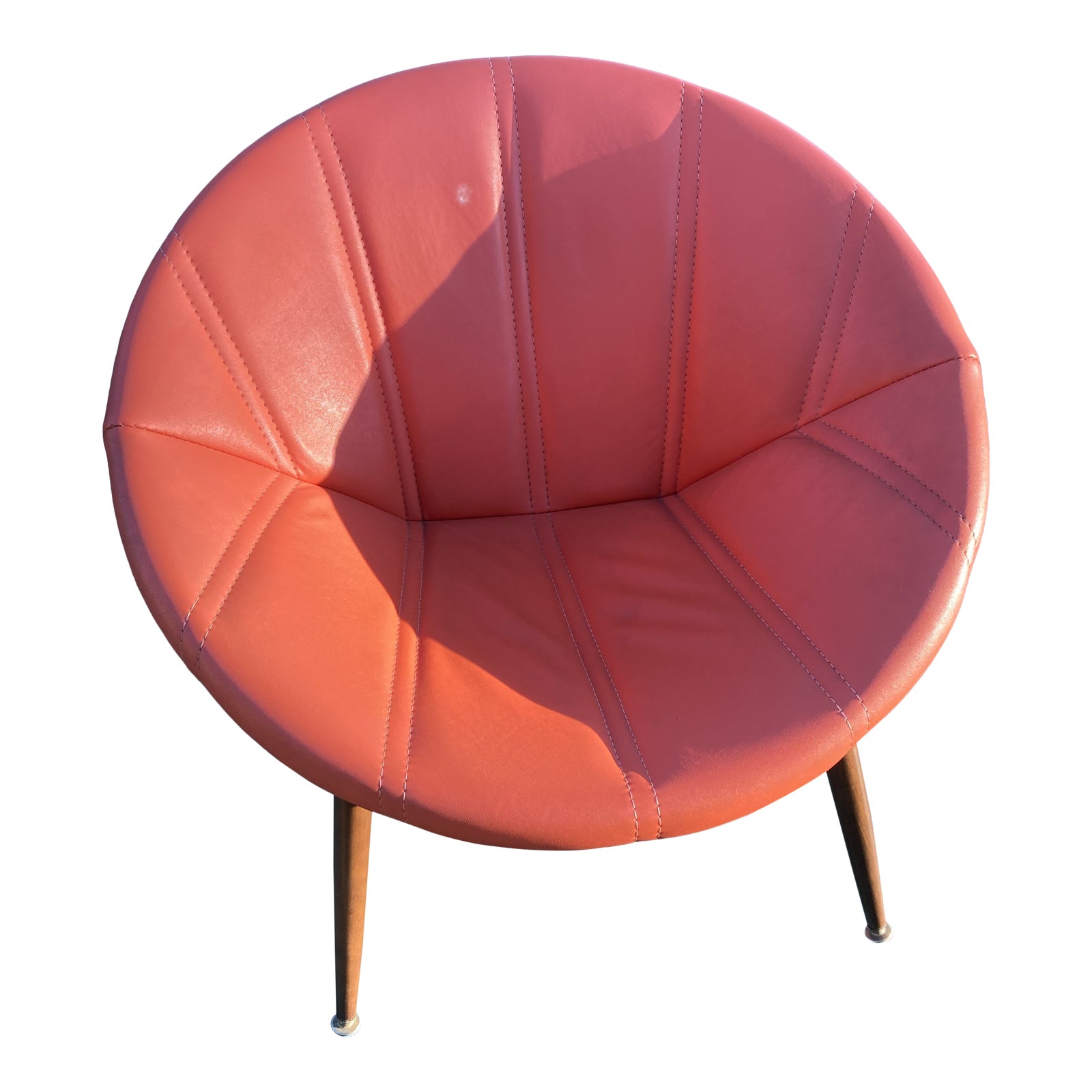 Mid Century Modern Orange Zori Style Saucer Chair Chairish