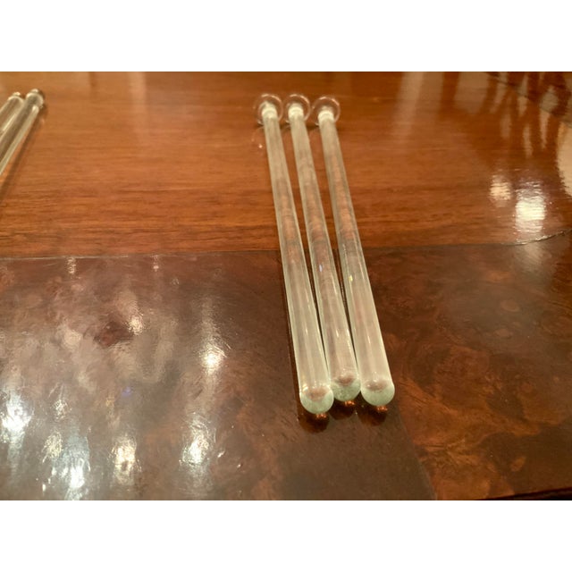 1950s Handblown Vintage Glass Cocktail Swizzle Sticks- Set of 6 For Sale - Image 5 of 7