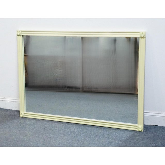 Rustic European Bassett Furniture Ticino Collection Cream Painted 51" Mirror 238-96-242 For Sale - Image 3 of 6