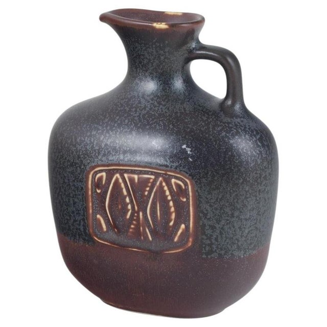 2000 - 2009 Brown and Grey Glazed Stoneware Pitcher by Gunnar Nylund for Rörstrand For Sale - Image 5 of 5