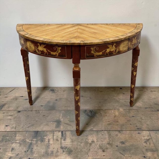 Chelsea House Inc Neo-Classical Style Painted Console Table With Faux Marble Top by Chelsea House For Sale - Image 4 of 7