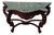 Vintage Victorian Rococo Revival Console Table Carved Mahogany, Green Marble Top For Sale