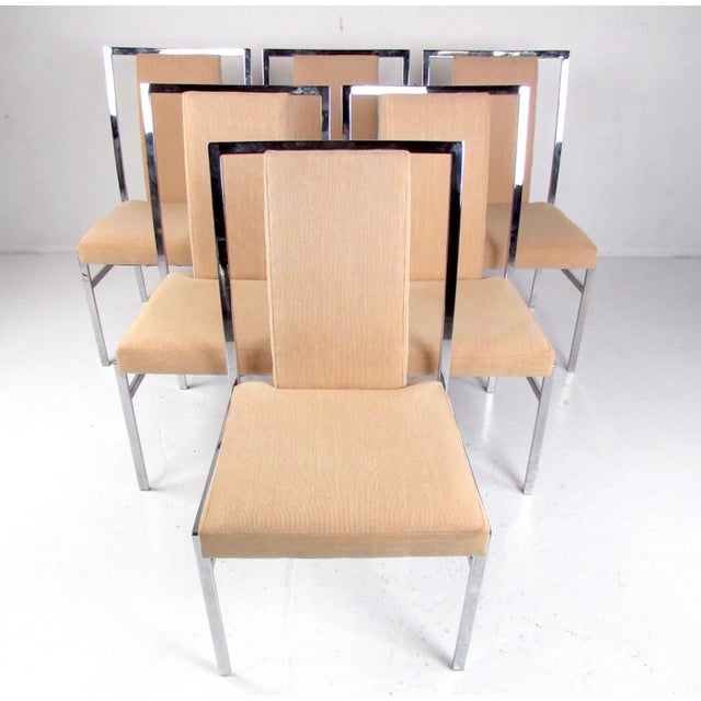 Late 20th Century Late 20th Century Modern Chrome Dining Chairs - 6 Pieces For Sale - Image 5 of 12