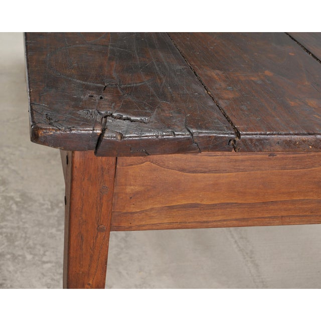 19th Century Country French Provincial Chestnut Farmhouse Table For Sale - Image 13 of 18