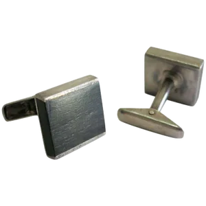 1963 Allan Adler Sterling and Ebony Modernist Cufflinks- A Pair