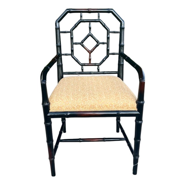 Vintage Style Faux Bamboo Side Chair For Sale
