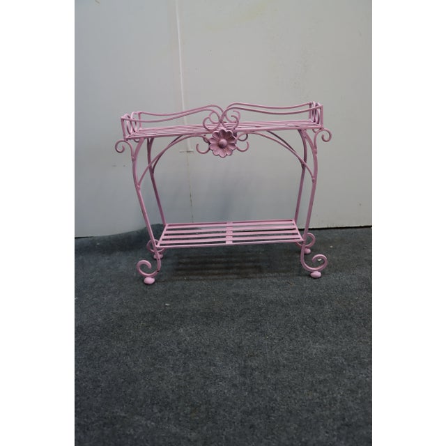 Mid Century Wrought Iron Plant Stand For Sale - Image 4 of 6