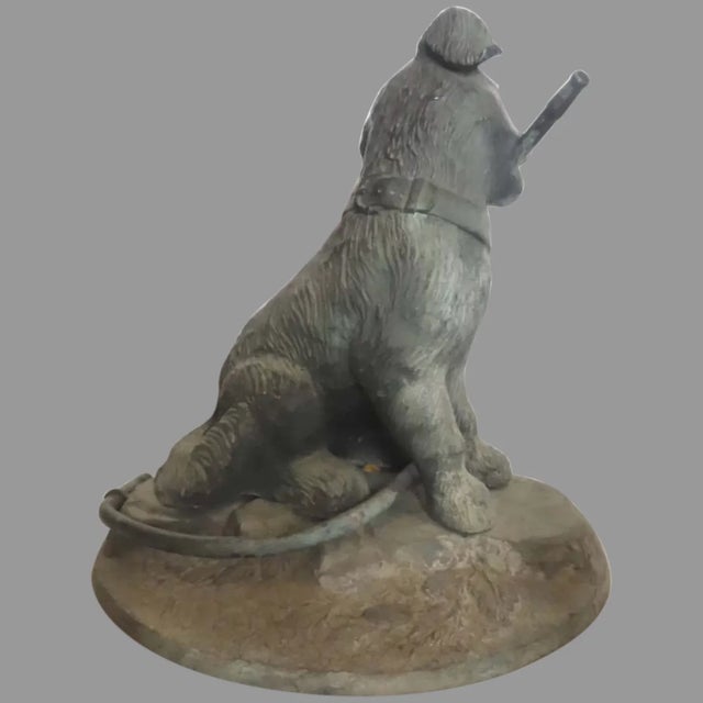 Figurative Vintage Bronze Dog Sculpture Water Fountain Hose For Sale - Image 3 of 12