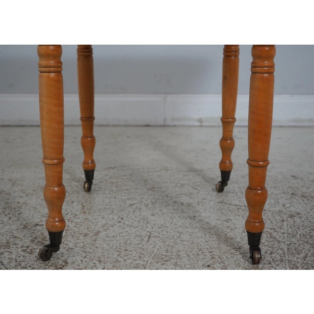 Wood Antique American Empire Tiger Maple Drop Side End Table For Sale - Image 7 of 12