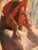 Contemporary Original Acrylic. Girl With Red Hat. Signed Lower Right-Cordes. For Sale - Image 3 of 8