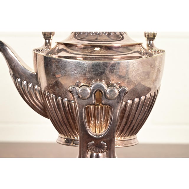 Silver Early 20th Century Tiffany & Co. Art Deco Silverplate Tea Kettle or Coffee Pot With Boiler For Sale - Image 8 of 16