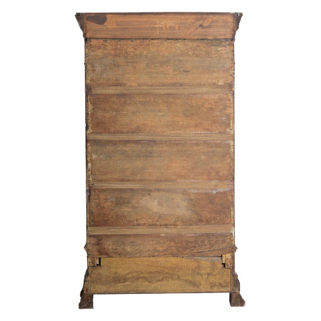 Antique Carved Wooden Display Cabinet with Sculpted Capitals in Walnut For Sale - Image 10 of 12