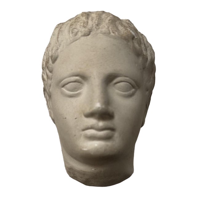 Antique-Style Classical Roman Head Bust on Custom Stand For Sale