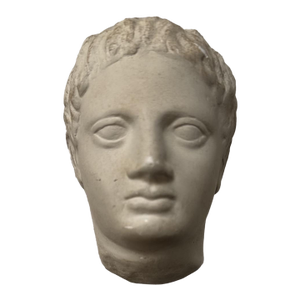 Antique-Style Classical Roman Head Bust on Custom Stand