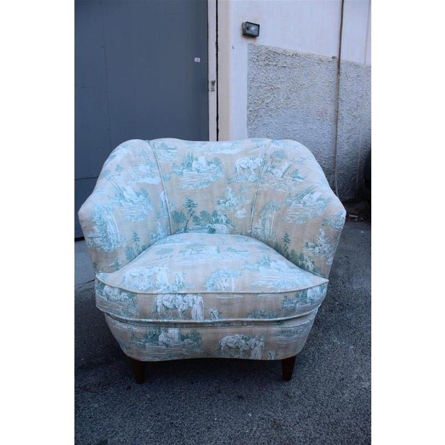 Mid-Century Modern Set of Mid-Century Armchairs in the style of Gio Ponti, Italy, 1950s For Sale - Image 3 of 18