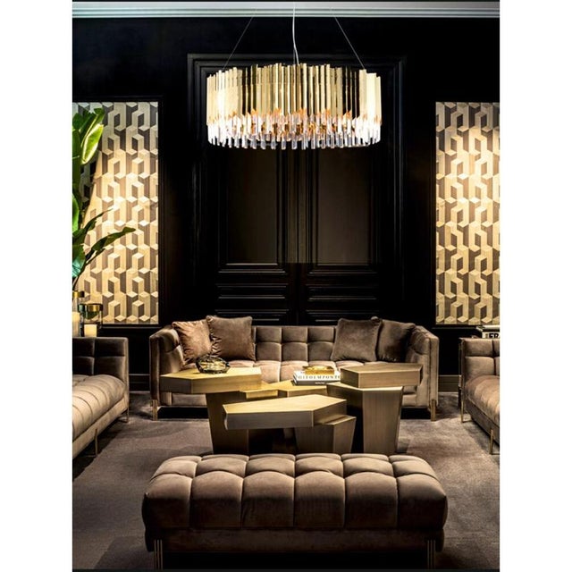 Metal Collection Andromeda Chandelier in Metal and Glass by Jago For Sale - Image 7 of 8