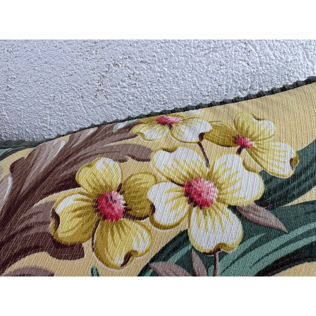 Vibrant Early 20th Century Floral Broad Cloth Pillows/Pair. For Sale - Image 9 of 10