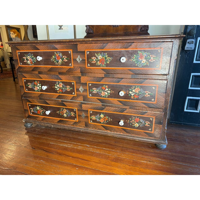1900-1909 Eastern German Folk Art Marriage Chest For Sale - Image 10 of 17