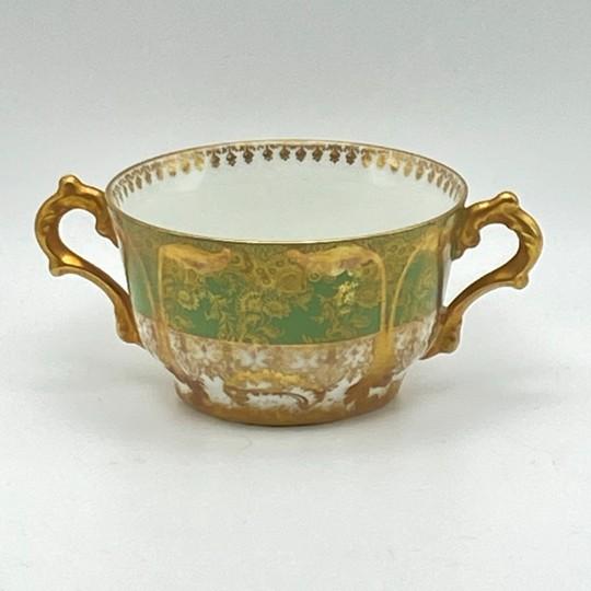 Victorian Pair of Antique 1800s Gda Limoges (Gerard, Dufraisseix & Abbot) Bouillon / Cream Soup Cups Rare For Sale - Image 3 of 18