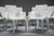 Elegant set of 8 gio dining chairs by walter knoll, upholstered in ecru leather. Professionally restored in our workshop,...