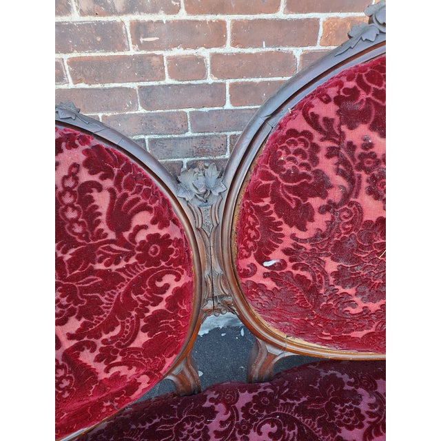 Antique Victorian Carved Wood Triple Medallion Sofa Chairish