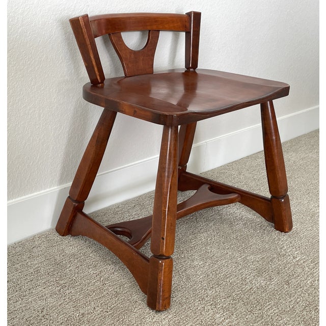 Rustic Mid 20th Century Murphy Chair Co. Mid Century Craftsman Sewing Chair For Sale - Image 3 of 8