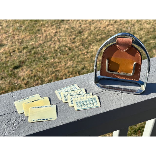 Sienna Early 20th C. British Market Stirrup Design Desk Calendar For Sale - Image 8 of 9