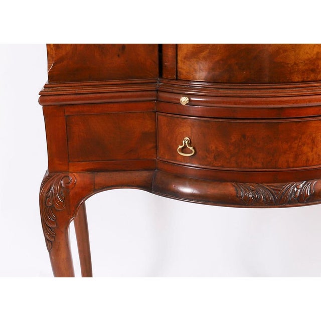 Antique Burr Walnut Revolving Dry Bar Cabinet, 1920s For Sale - Image 6 of 18