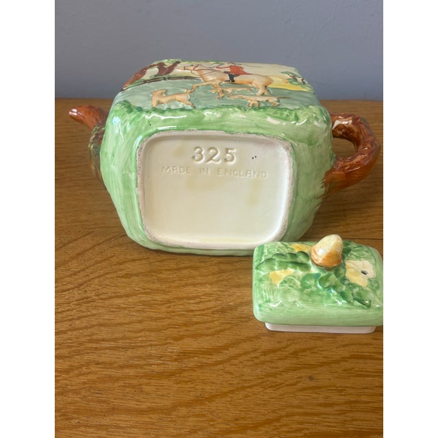 Ceramic Vintage English Hunt Themed Tea Pot For Sale - Image 7 of 9