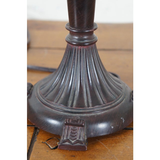 Late 20th Century Modern Neoclassical Brown Resin Two Arm Candelabra Table Lamp For Sale - Image 6 of 11