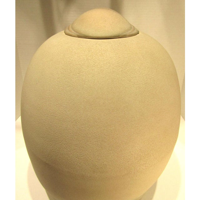 Large and Rare Porcelain Lidded Vessel / Pot Signed Wayne Fischer Circa 1980s For Sale - Image 15 of 17