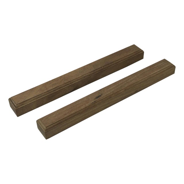 Chinese Pair Natural Wood Grain Patina Rectangular Paperweights For Sale