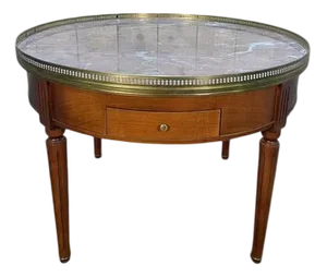 Louis XVI Style Bouillotte Coffee Table in Pink Marble