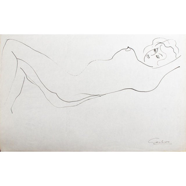 Norman Carton (Ukrainian/American, 1908-1980), Six Nude Woman Compositions, Ink on Paper, each signed, unframed. Largest:...
