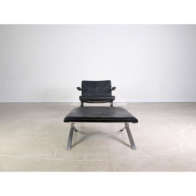 Metal Set of Armchair Eurochair and Ottoman by Hans Eichenberger for WK Möbel, 1600s For Sale - Image 7 of 13