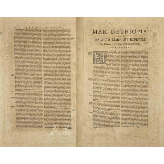 Antique Map - Mar Di Athiopia is an antique map realized in 1650 by Johannes Janssonius (1588-1664). The Map is Hand-...