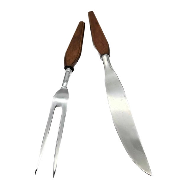 Chrome Mid 20th Century Fleetwood Carving Utensils, a Pair For Sale - Image 8 of 8