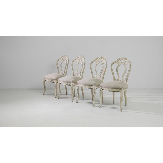 1900s Wooden Dining Chairs with Upholstered Seats - Set of 4 For Sale - Image 14 of 18