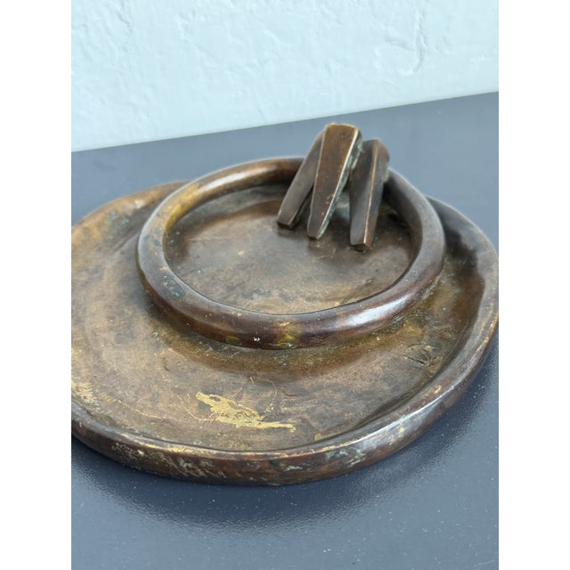 Brazilian Modern Handcrafted Studio Bronze Ashtray or Catchall, Signed Ds For Sale - Image 10 of 11